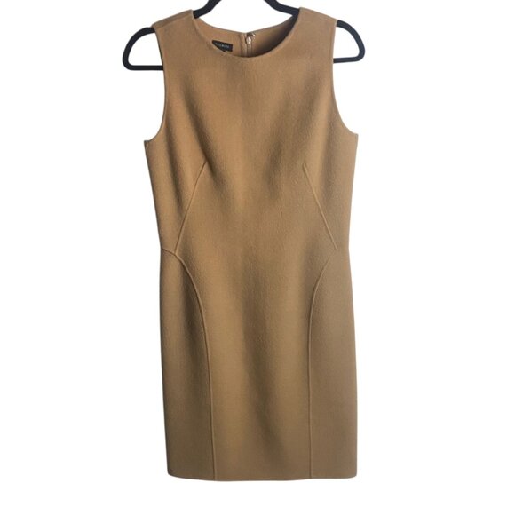 Talbots Size 6 Wool Sheath Dress Camel Tan Netural Classic Knee Length Office - Picture 1 of 6